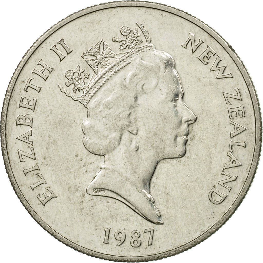 ニュージーランド 10セント硬貨 | エリザベス2世女王 | マオリ・コルル仮面 | KM61 | 1986 - 1998
