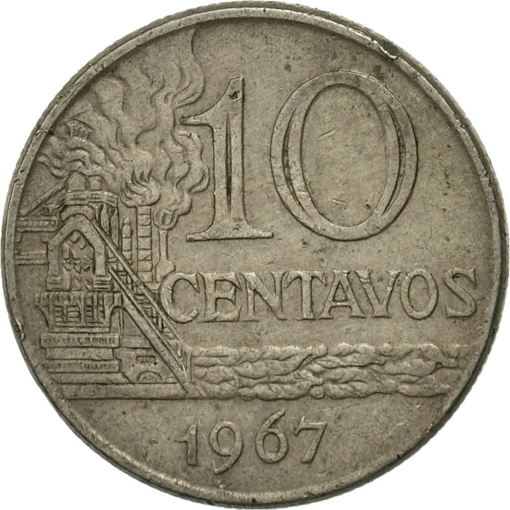 Brazil | 10 Centavos Coin | Effigy | Km:578 | 1967 - 1970