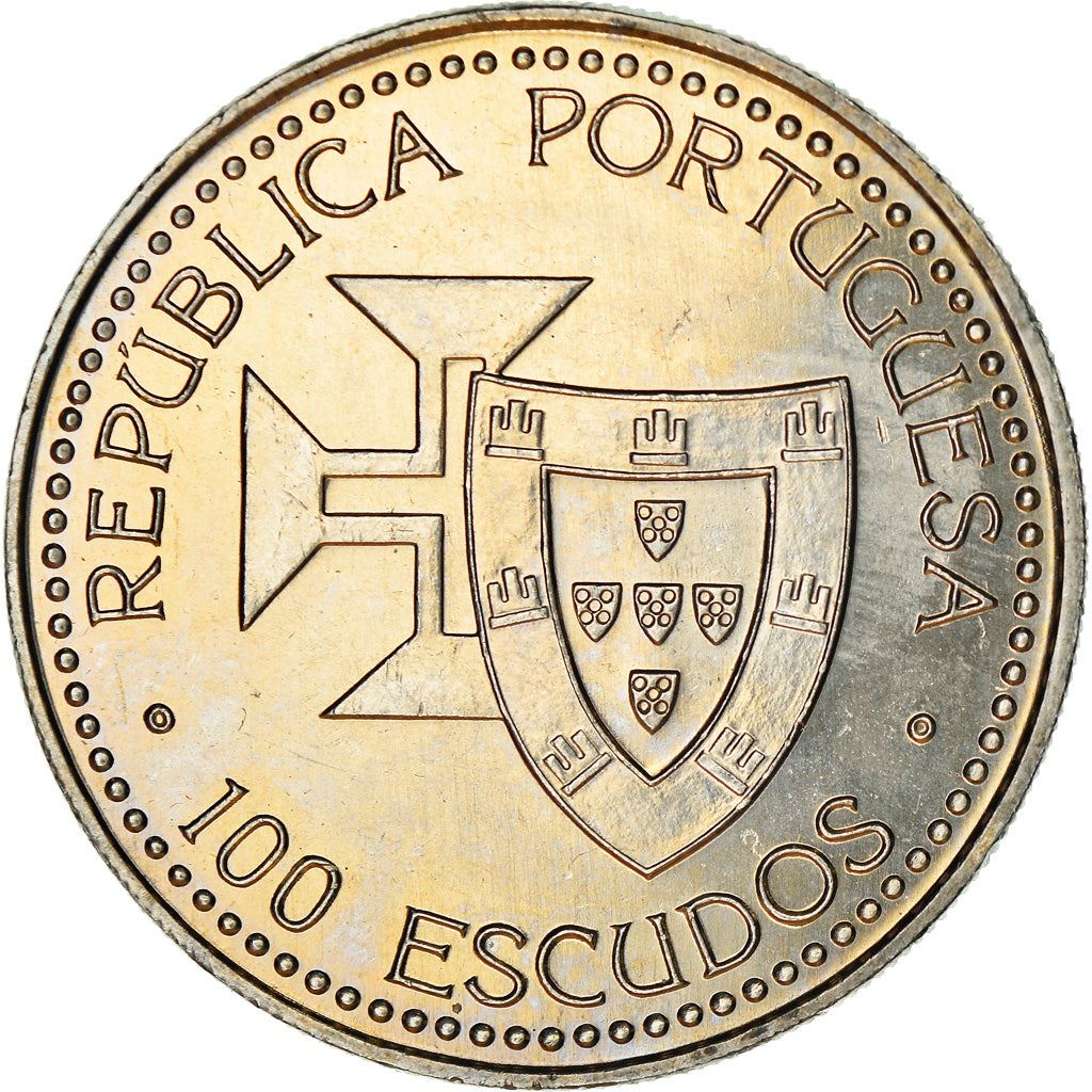 Portugal 100 Escudos Coin | Madeira | Porto Santo | Order of Christ | Caravel | KM647 | 1989