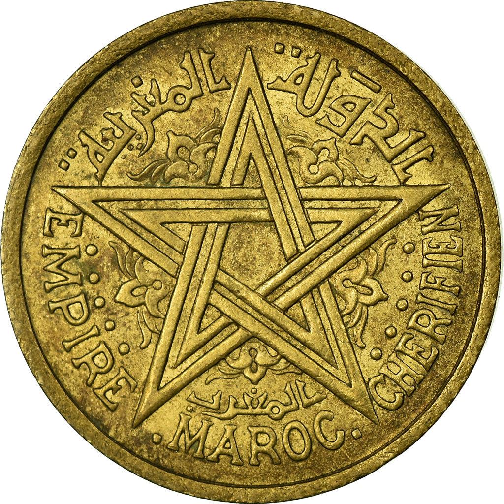 Morocco | 1 Franc Coin | Sharifian Sultanate | Sultan Mohammed V | Pentagram | Y:41 | 1945