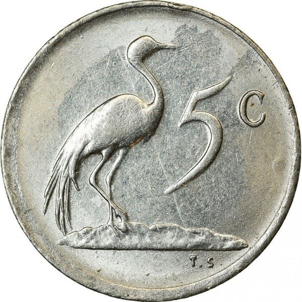 South Africa 5 Cents Coin | Jacobus J. Fouche | KM93 | 1976