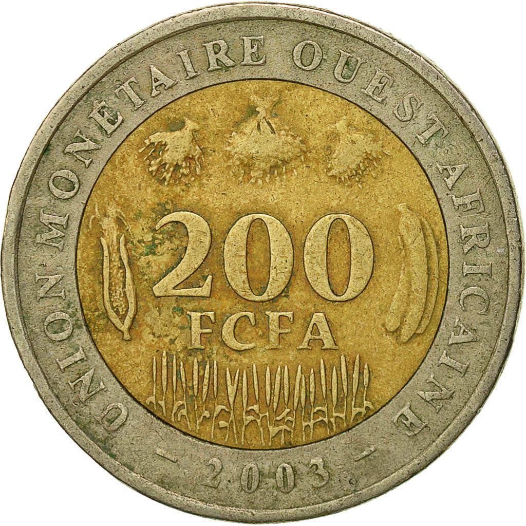 Western African States | 200 Francs Cfa Coin | Emblem of Central Africa | Crops | Km:14 | 2003 - 2018