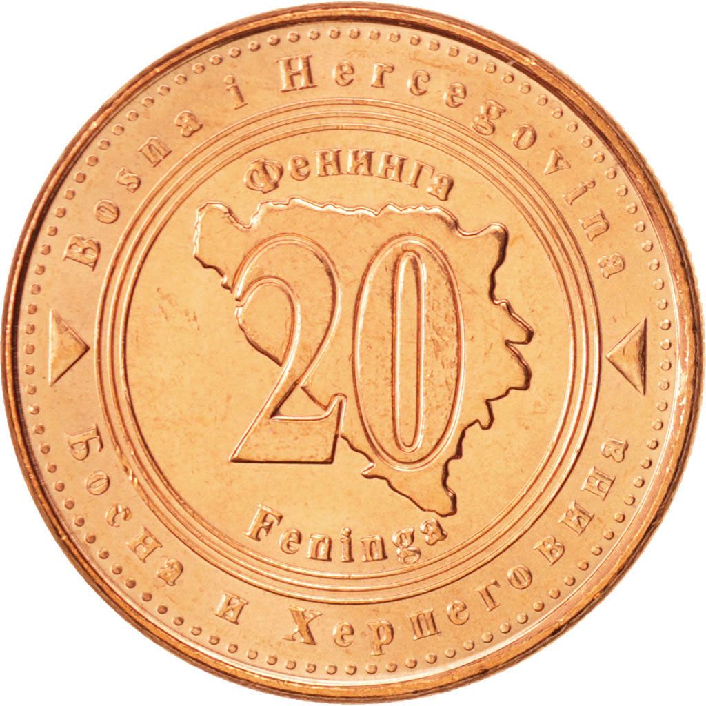 Bosnia and Herzegovina | 20 Feninga Coin | Map of Bosnia | Km:116 | 1998 - 2025