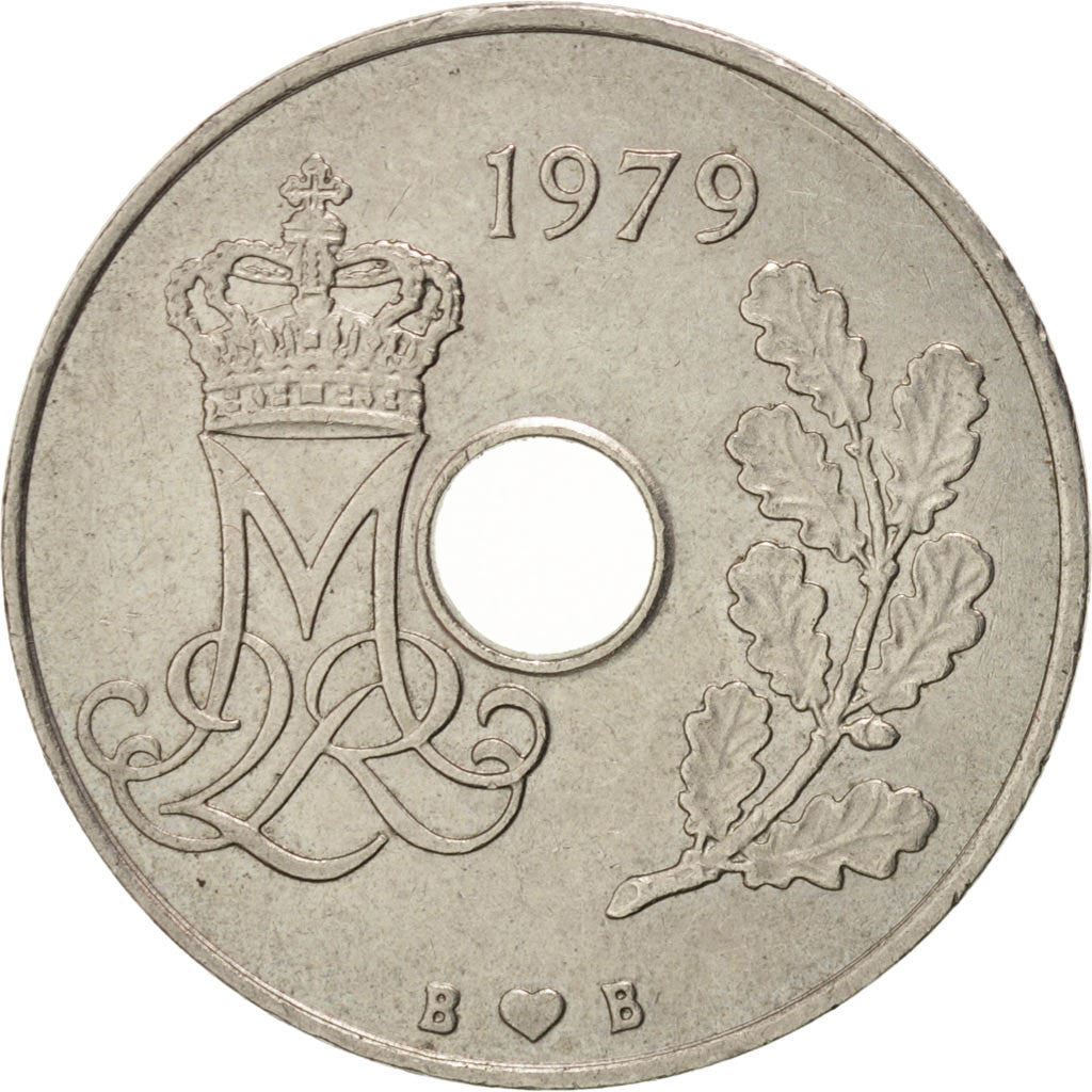 Denmark | 25 Ore Coin | Monogram | Km:861 | 1973 - 1988