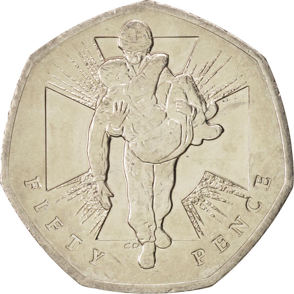 Storbritannien | 50 Pence Mynt | Elizabeth II | 4:e porträttet | Victoria Cross | Soldat | 2006 - 2009