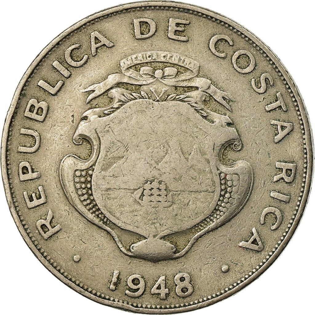 Costa Rica 1 Colon | Stars | Volcno | Ship | Sun | KM177 | 1937 - 1948