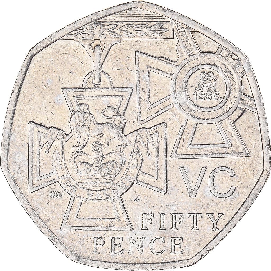 United Kingdom | 50 Pence Coin | Victoria Cross | KM:1057 | 2006 - 2009