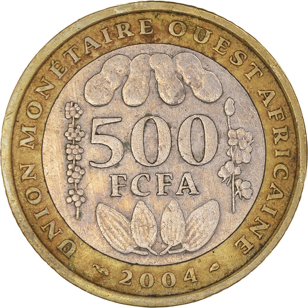 Western African States | 500 Francs Cfa Coin | Emblem of Central Bank | Nuts | Plants | Beans | Km:15 | 2003 - 2010