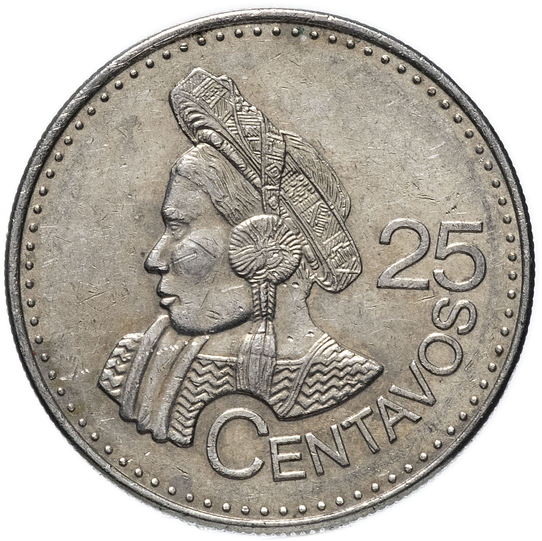 Guatemala | 25 Centavos Coin | Native bust | KM:278.7 | 2011