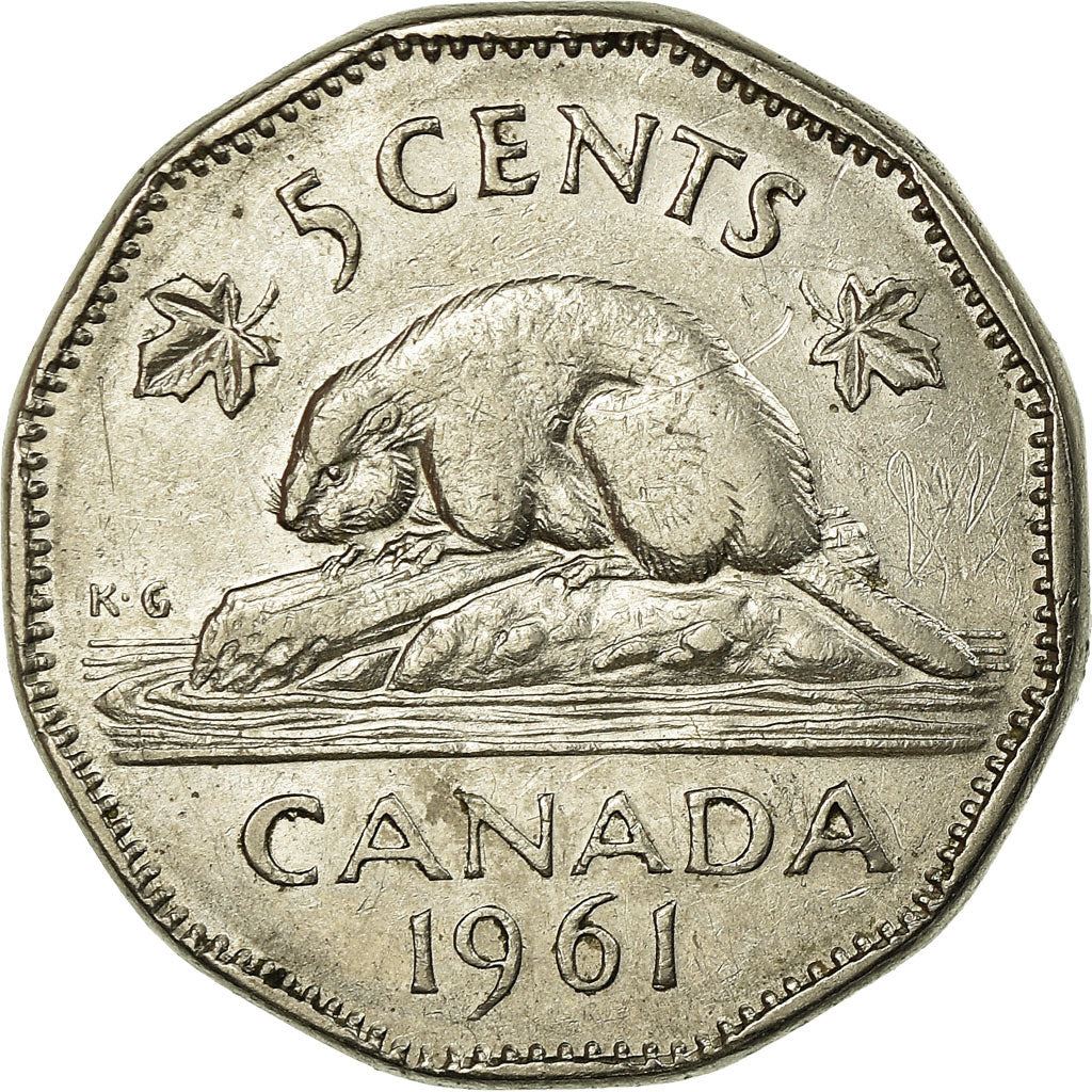 Canada | 5 Cents Coin | Nickel | 1st portrait | KM:50a | 1955-1962