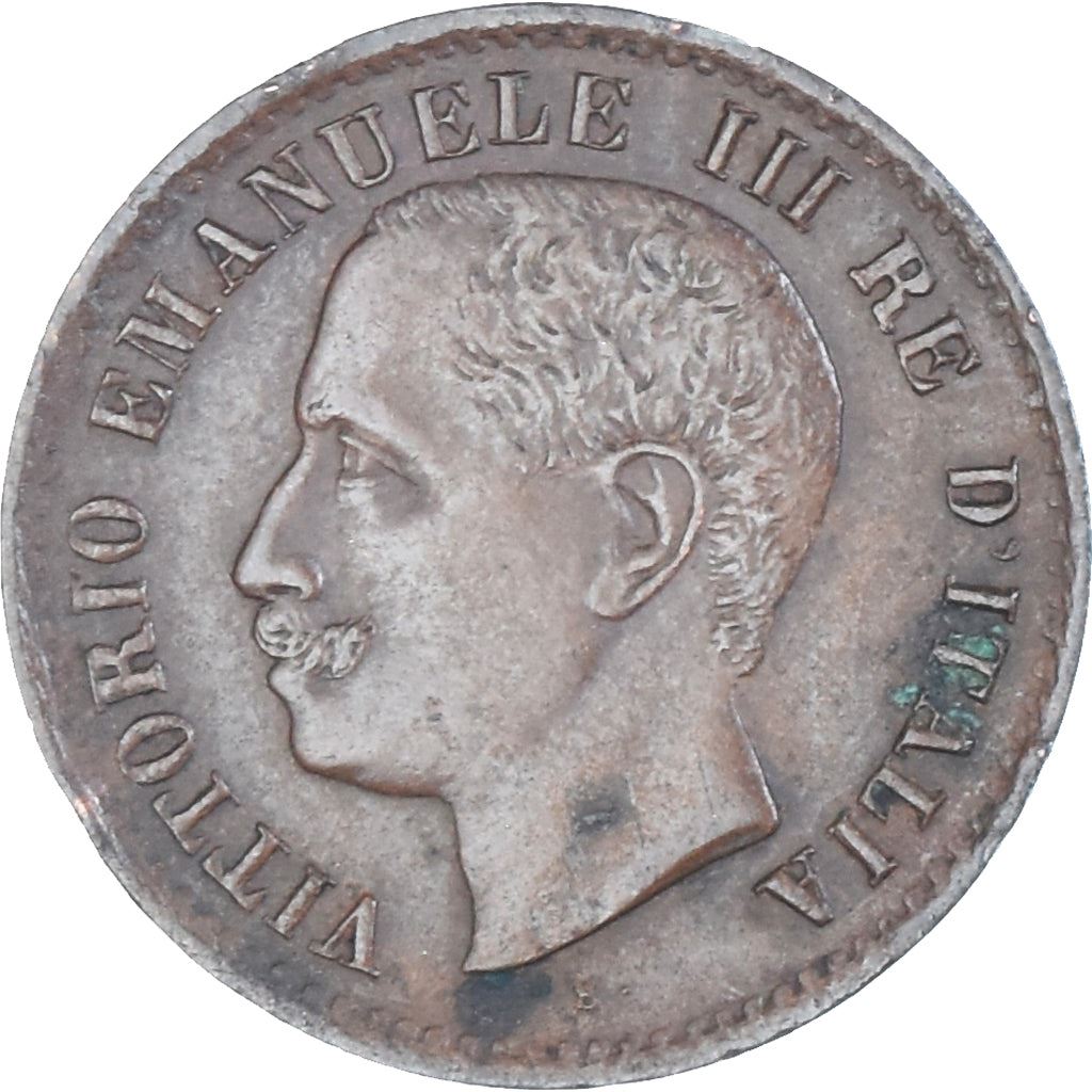 Italy 1 Centesimo Coin Vittorio Emanuele III | Branch | Oak Laurel | Star | KM35 | 1902 - 1908