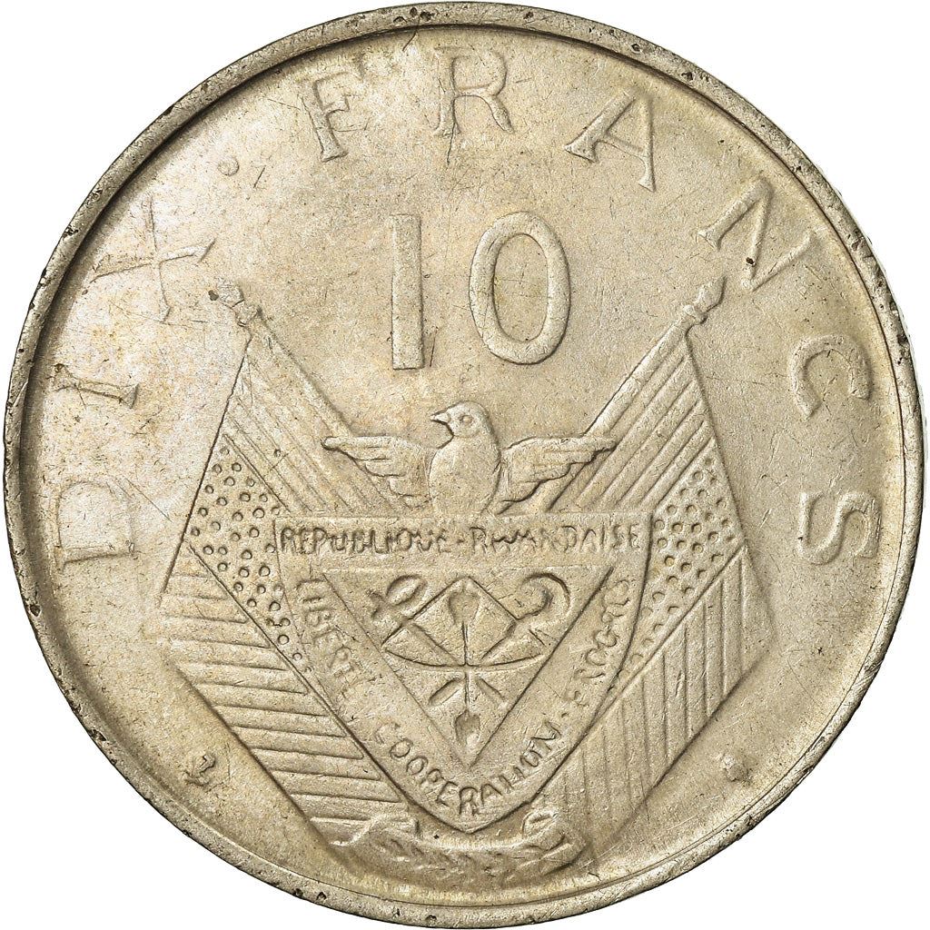Rwanda | 10 Francs Coin | Grégoire Kayibanda | Km:7 | 1964