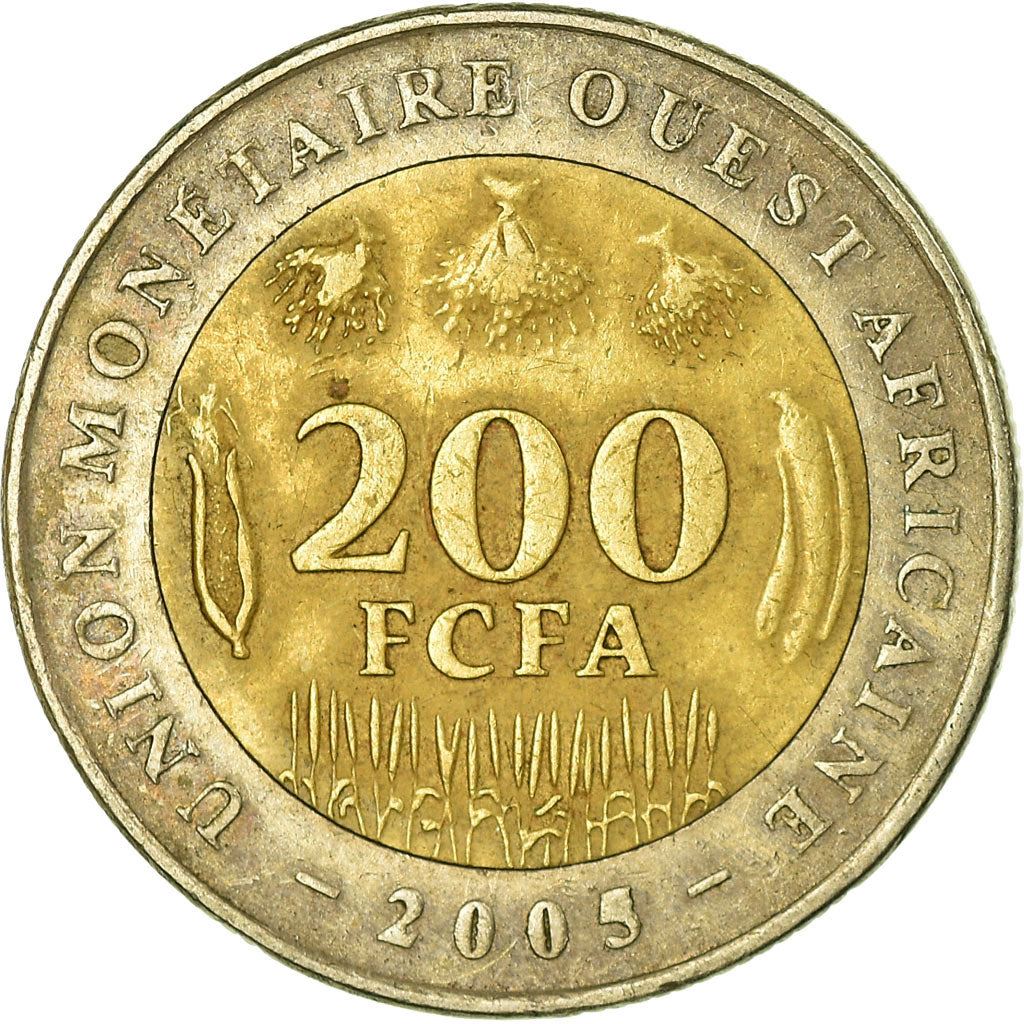 Western African States | 200 Francs Cfa Coin | Emblem of Central Africa | Crops | Km:14 | 2003 - 2018