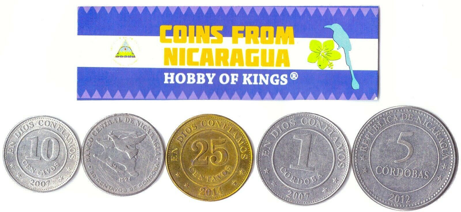 5 Mixed Coins From Nicaragua | 1981 - 2024