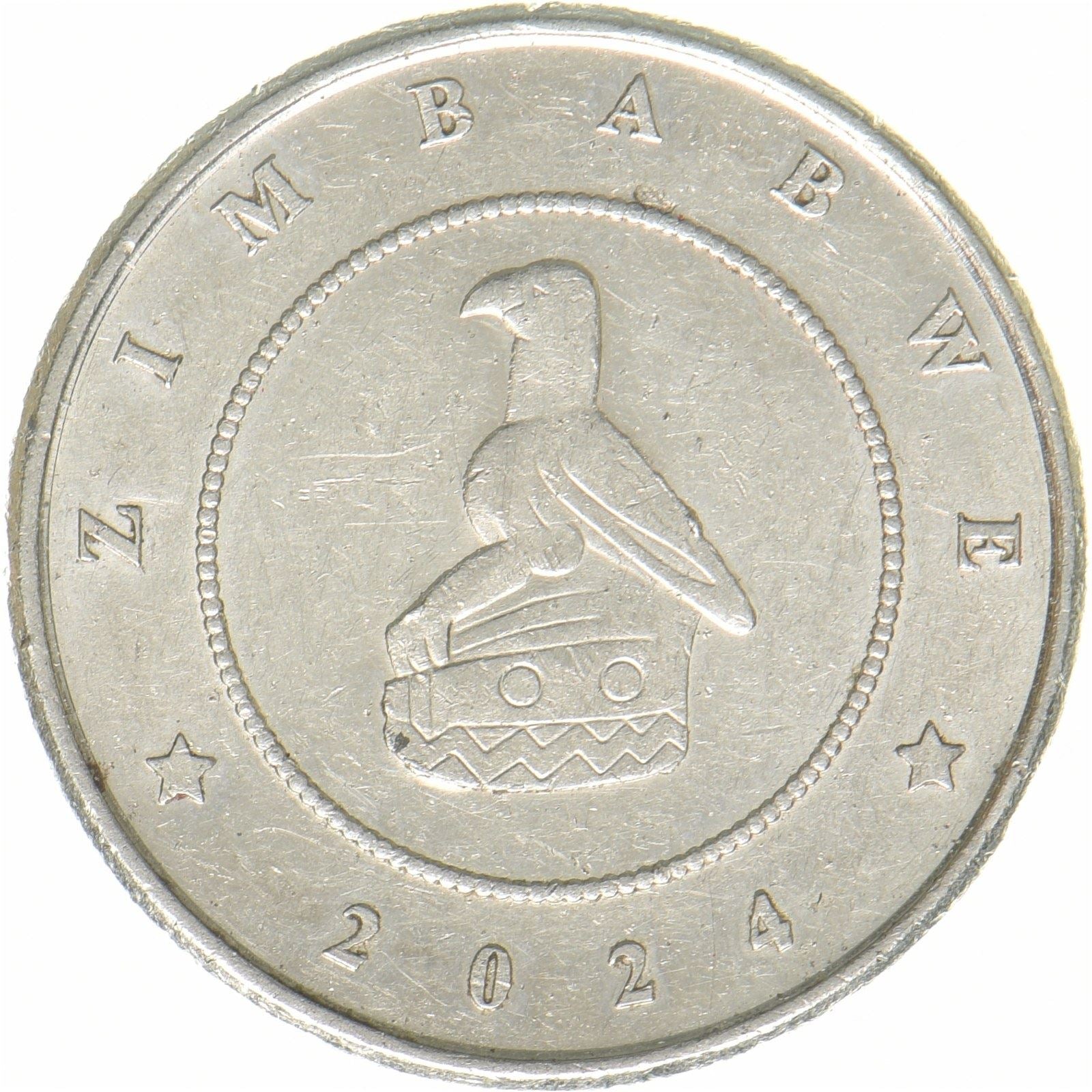 Zimbabwe | Pièce de 2 ZIG | Ruines du Zimbabwe | Acier plaqué nickel | UC : 3 | 2024
