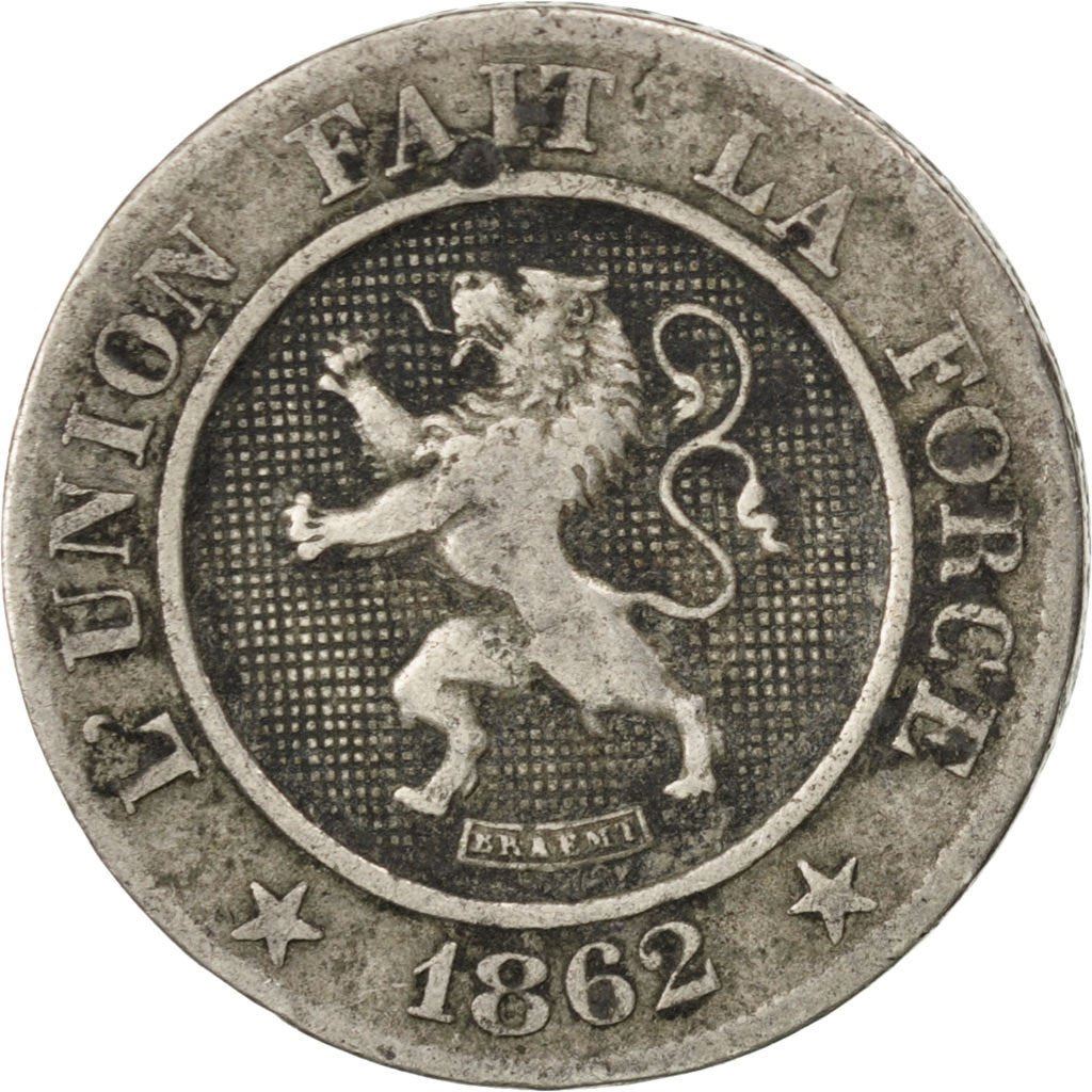 Belgien | 10 centimes-mønt | Léopold I | Kobbernikkel | KM:22 | 1861-1864