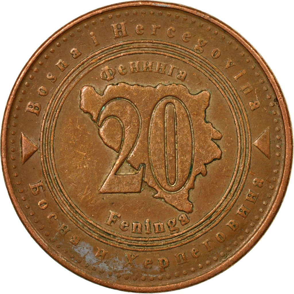 Bosnia and Herzegovina | 20 Feninga Coin | Map of Bosnia | Km:116 | 1998 - 2025