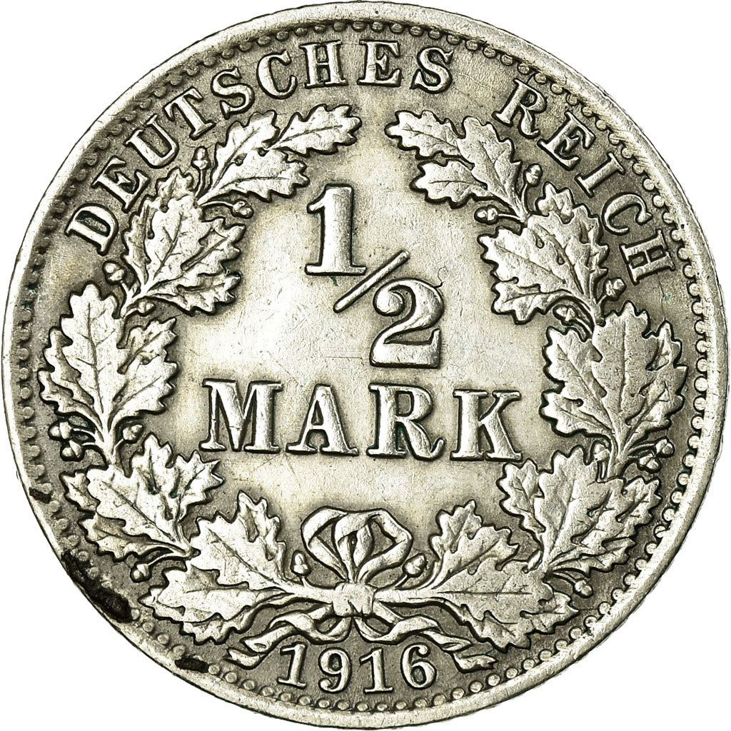 German Empire 1/2 Mark Coin | Deutsches Reich | Wilhelm II | Type 2 | KM17 | 1905 - 1919