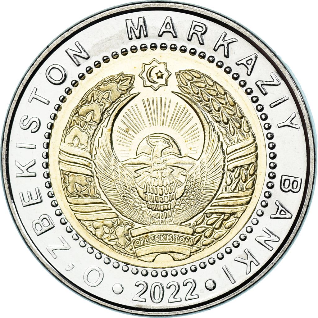 Uzbekistan | 1000 SoʻM Coin | Center of Islamic Civilization | Cotton | Wheat | Sun | Huma Bird | Km:40 | 2022