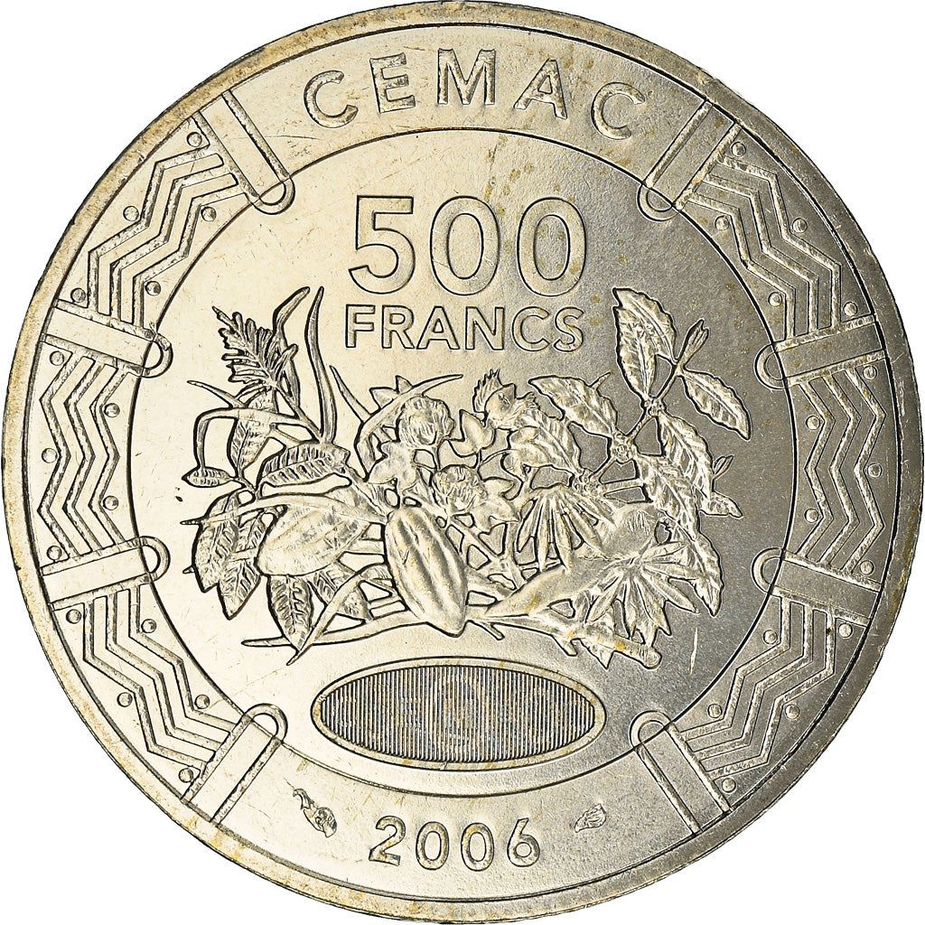 Central African States | 500 Francs Cfa Coin | Plants | Km:22 | 2006