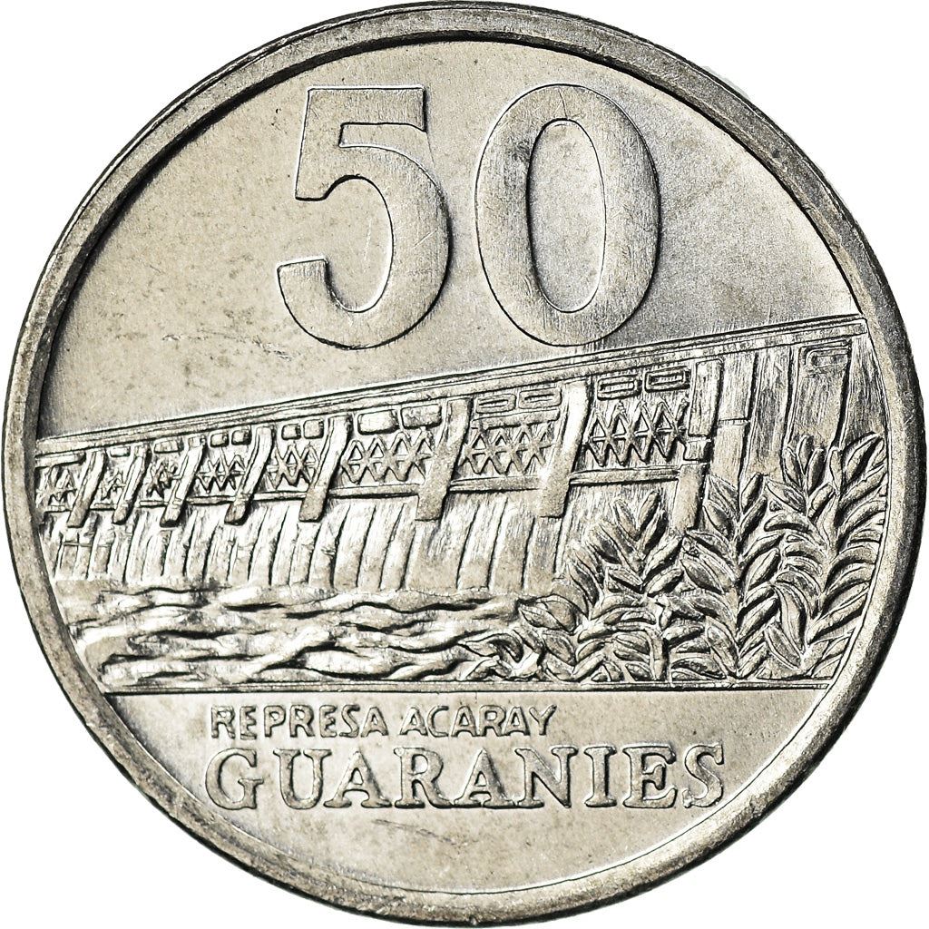 Paraguay | 50 Guaranies Coin | Acaray River | KM:191b | 2006 - 2019
