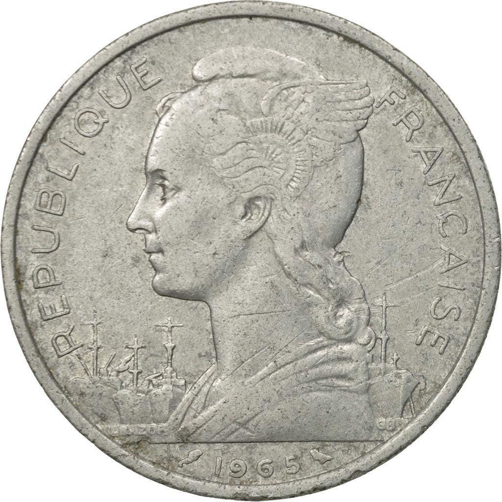 French Somaliland | 5 Francs Coin | Marianne | Waterbuck | Km:10 | 1959 - 1965