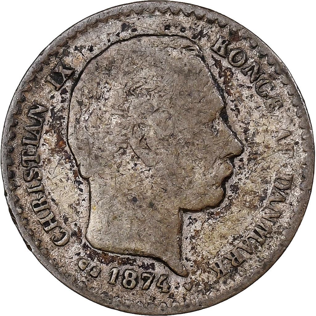 Denmark | 10 Ore Coin | Christian IX | Km:795 | 1874 - 1905