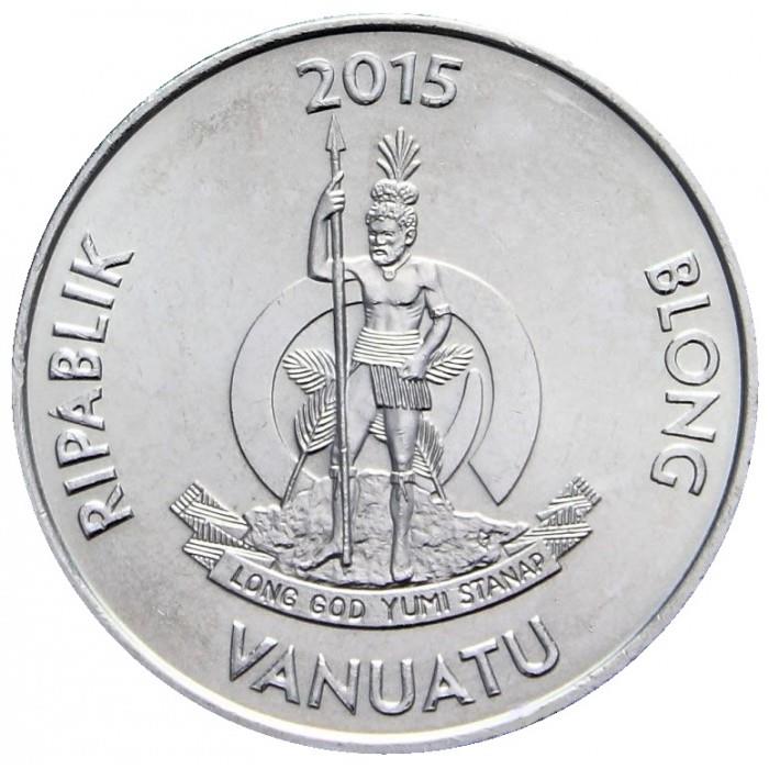 Vanuatu | 50 Vatu Coin | Melanesian Warrior | Kava Plant | Coconut Sapling | KM:130 | 2015 - 2022