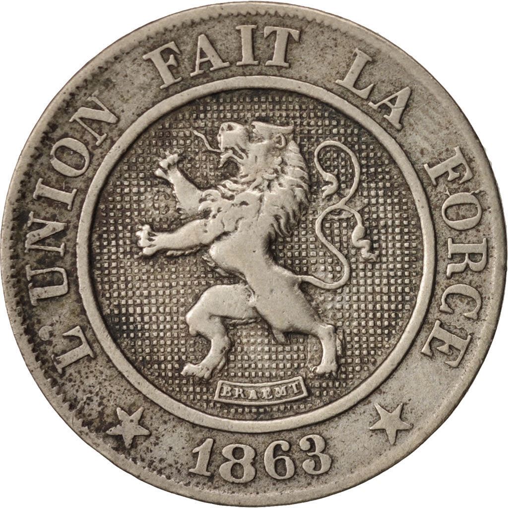Belgien | 10 centimes-mønt | Léopold I | Kobbernikkel | KM:22 | 1861-1864