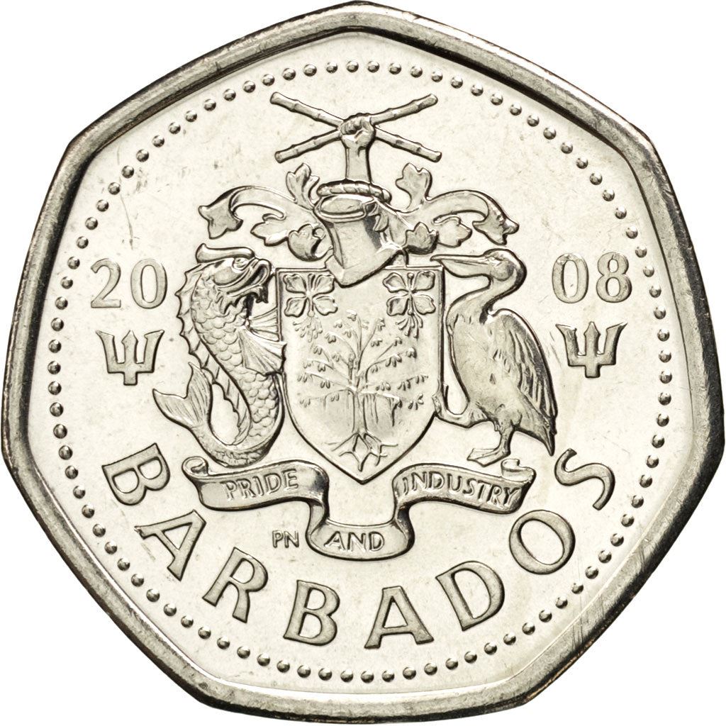 Barbados 1 Dollar Coin | Queen Elizabeth II | Flying Fish | KM14.2a | 2007 - 2009