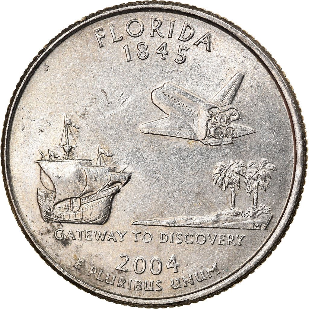 United States | 1/4 Dollar Coin | Florida | Km:356 | 2004