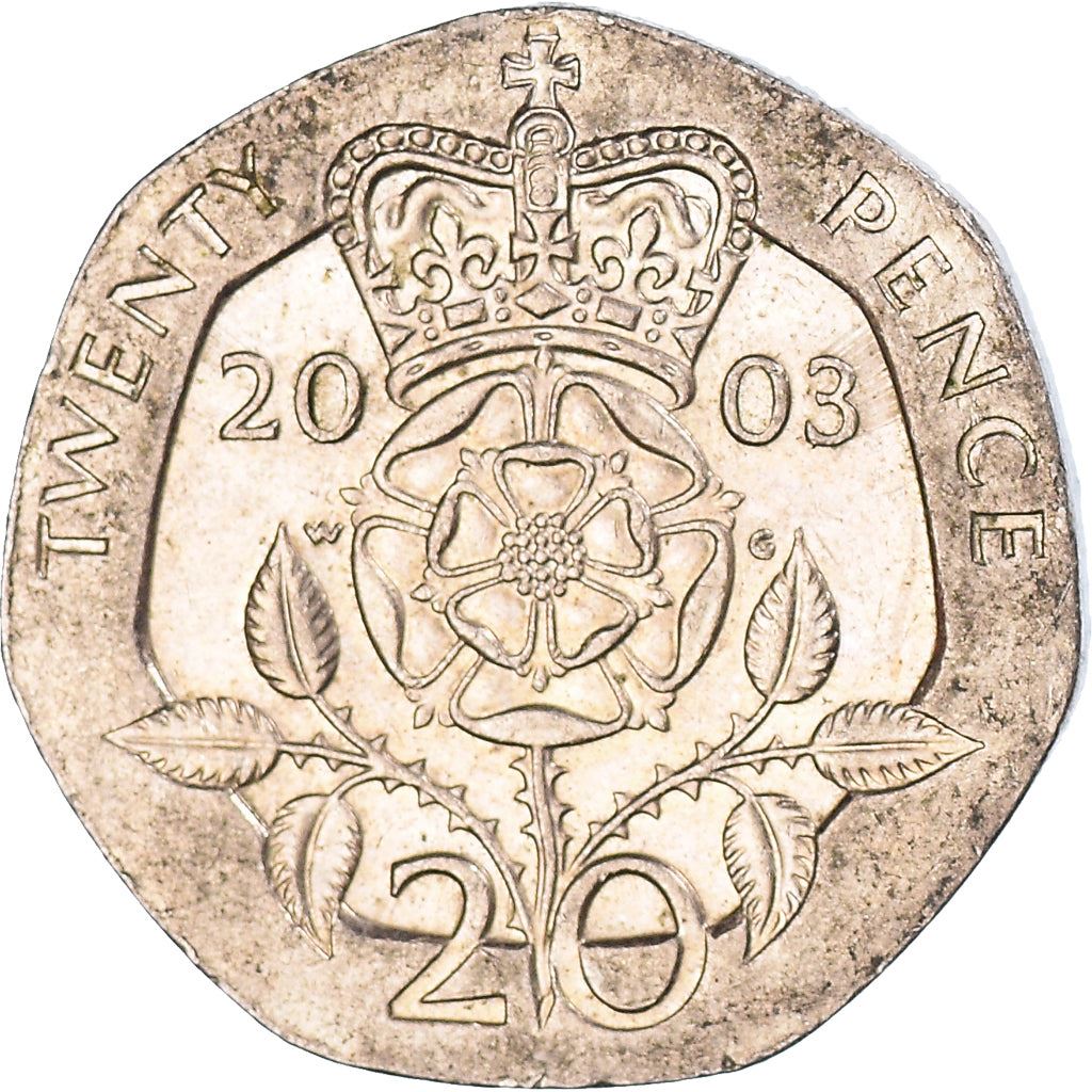 United Kingdom | 20 Pence Coin | Tudor Rose | Km:990 | 1998 - 2008