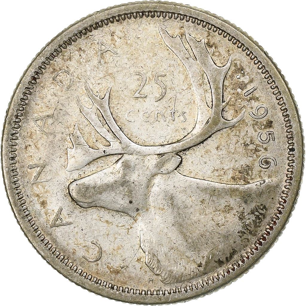 Canada | 25 Cents Coin | Silver | 1st portrait | KM:52 | 1953-1964