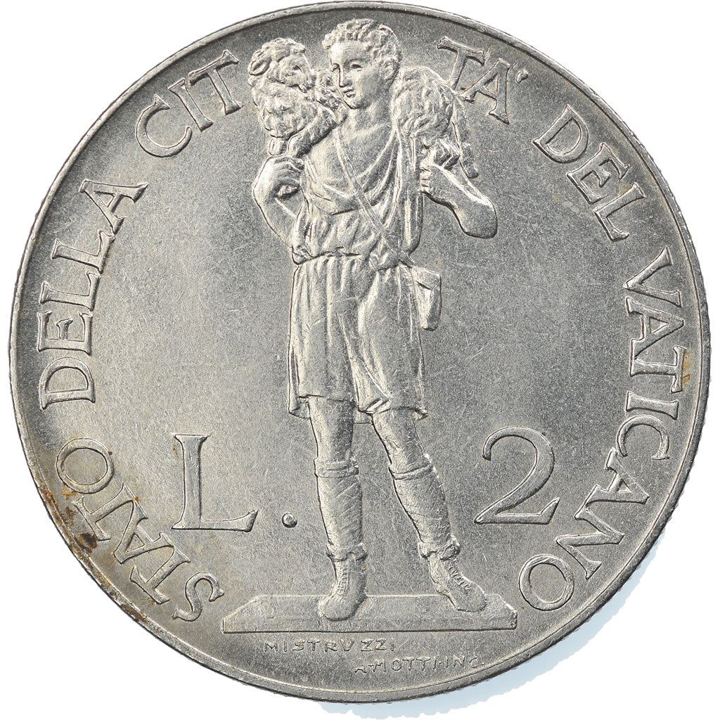 Vatican City | 2 Lire Coin | Pius XII | Km:27A | 1940 - 1941
