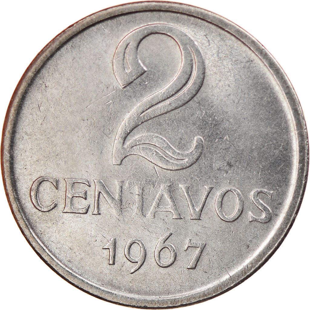 Brazil | 2 Centavos Coin | Effigy | Km:576.1 | 1967