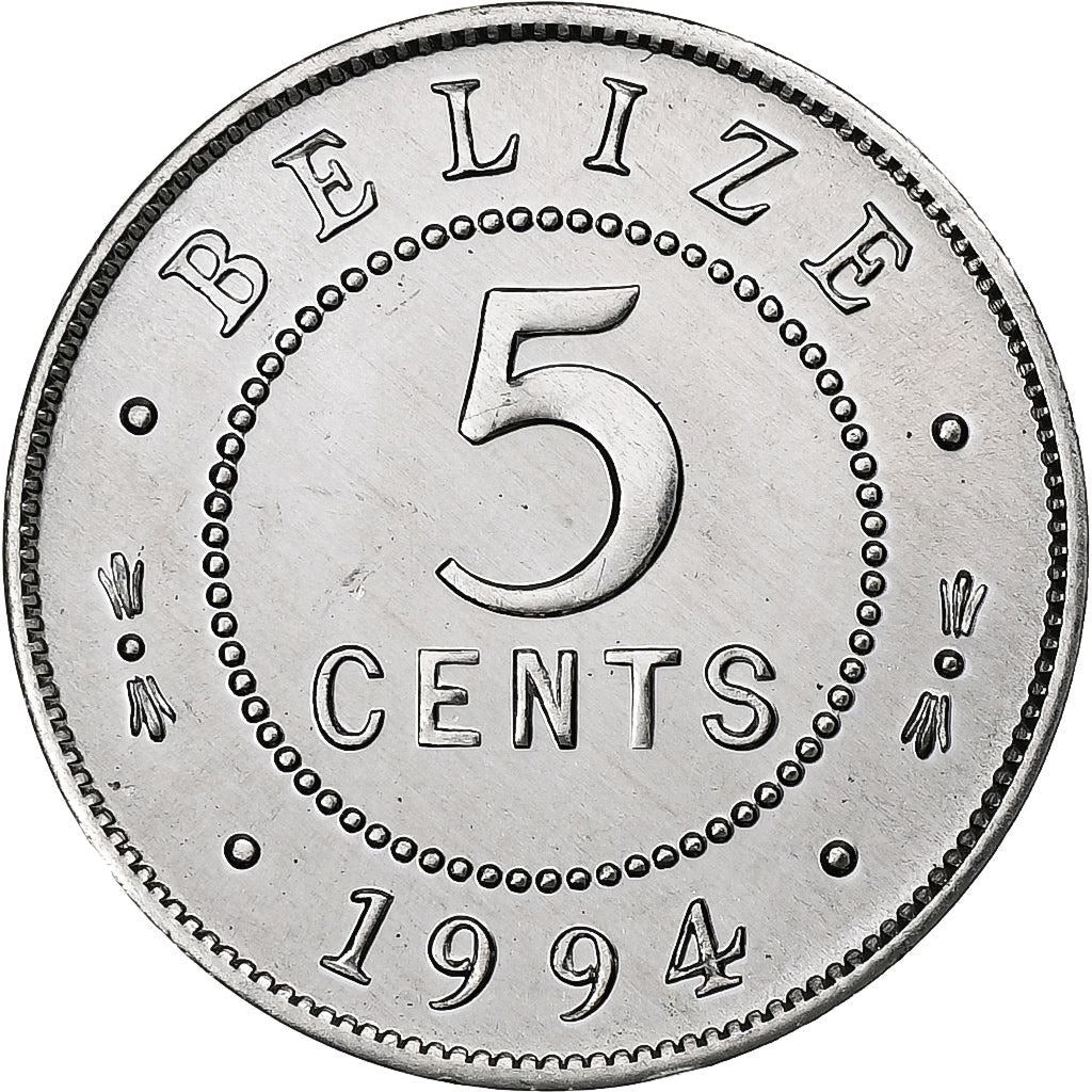 Belizeansk mynt 5 cent | Drottning Elizabeth II | KM34a | Belize | 1976 - 2018