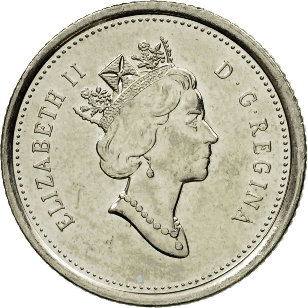 Canada | 10 Cents Coin | Nickel | 3rd portrait | KM:183 | 1990-2000