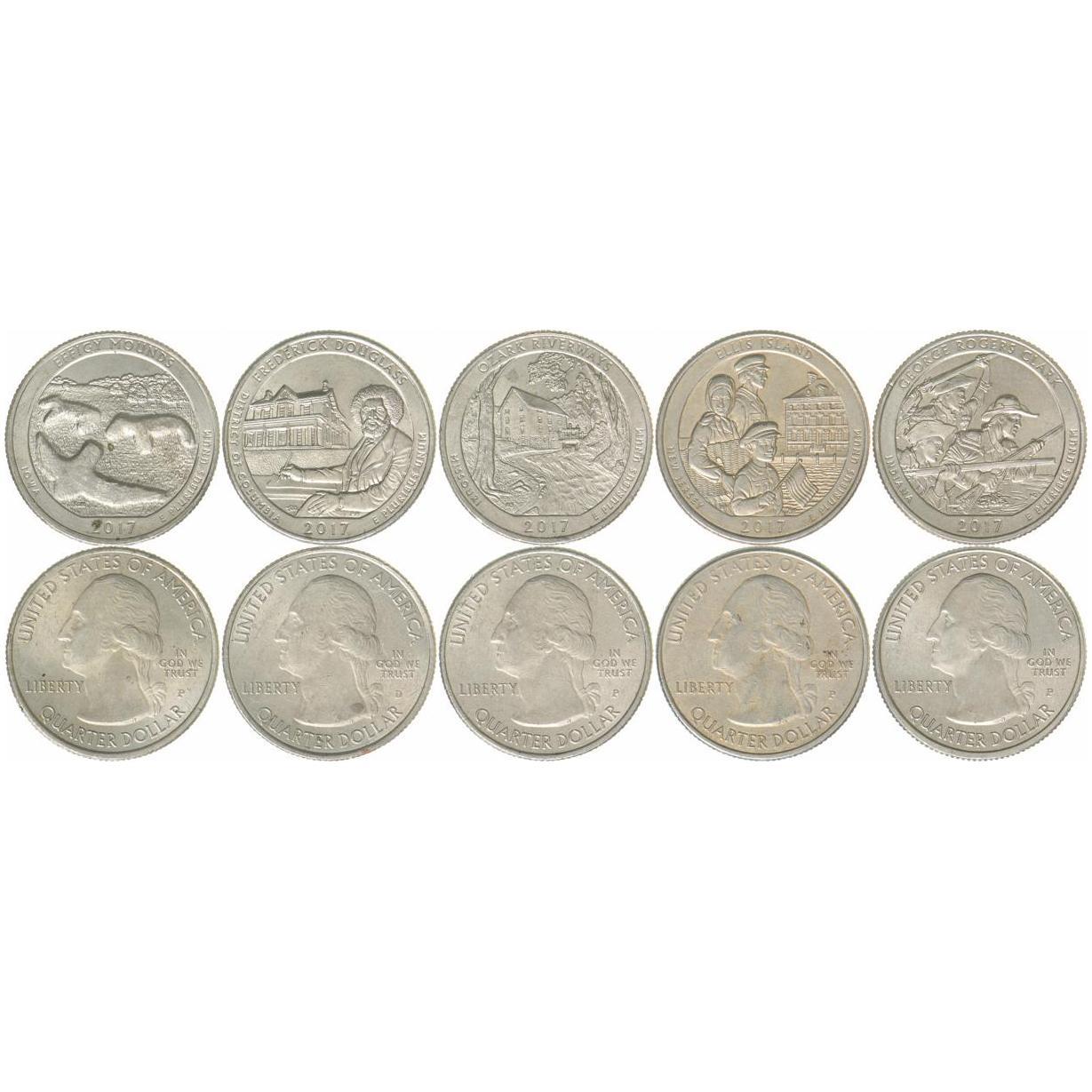 Stati Uniti | Set da 5 monete | 1/4 di dollaro | 2017