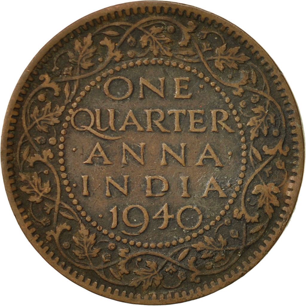 India - British | 1/4 Anna Coin | King George VI | Km:531 | 1940 - 1942