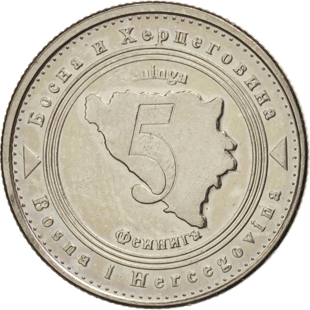 Bosnia and Herzegovina | 5 Feninga Coin | Map of Bosnia | Km:121 | 2005 - 2025