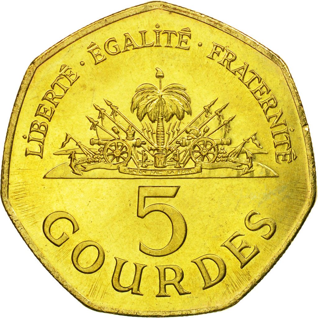 Haiti | 5 Gourdes Coin | Haitian Statesmen | Cannon | Km:156 | 1995 - 2019