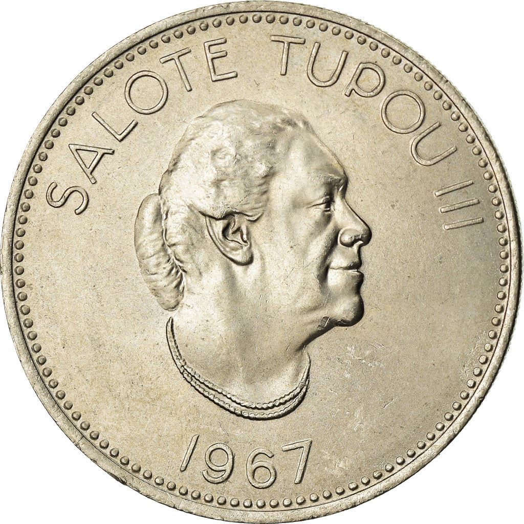 Tonga | 20 Seniti Mønt | Dronning Tupou III | Stjerne | Km:8 | 1967