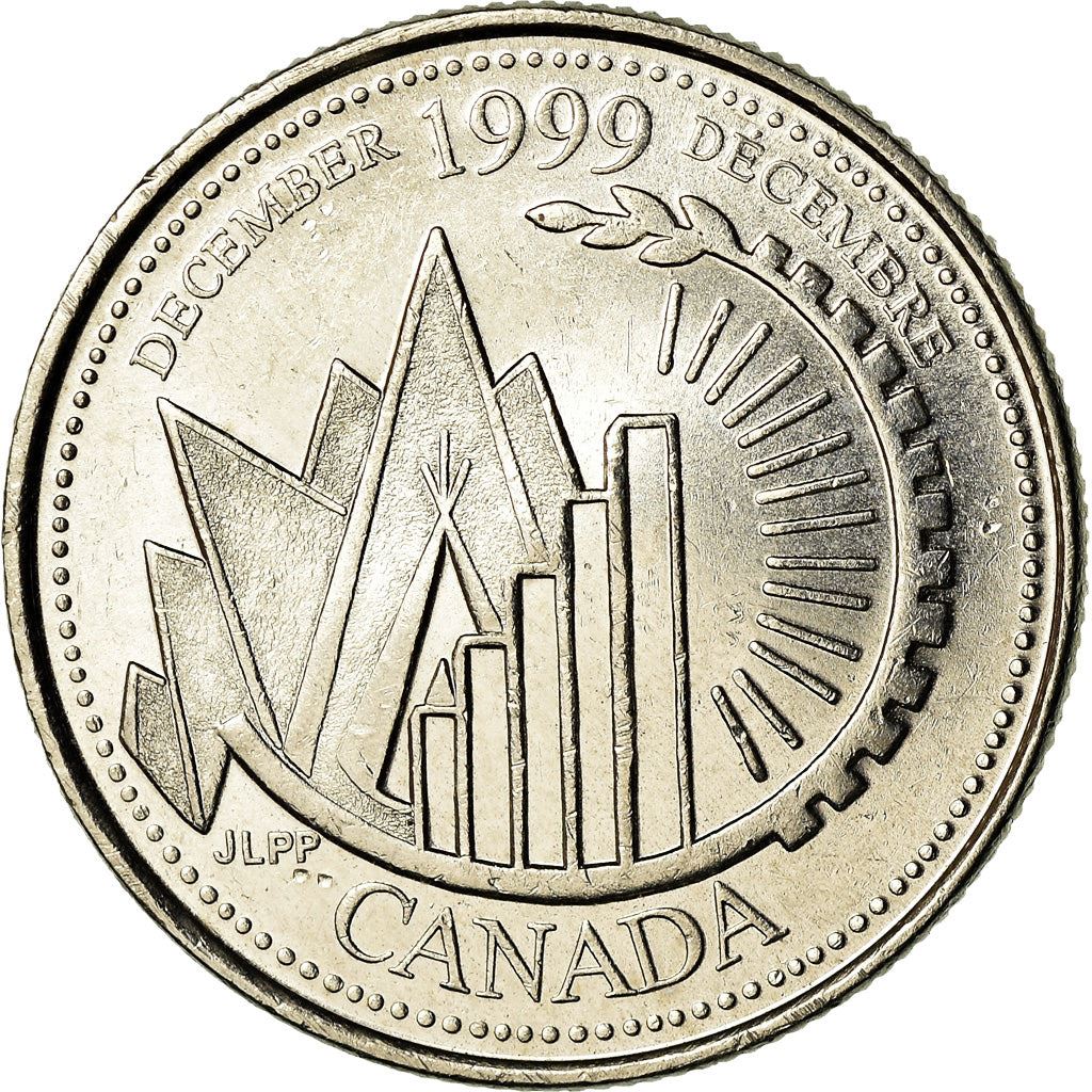 Canada | 25 Cents Coin | Geometrical Shapes | Nickel | KM:353 | 1999