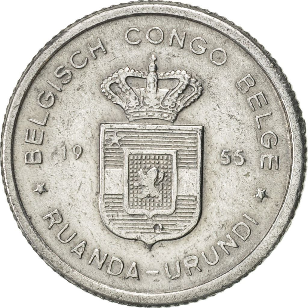 Belgian Congo | 50 Centimes Coin | Oil palm tree | Km:2 | 1954 - 1955