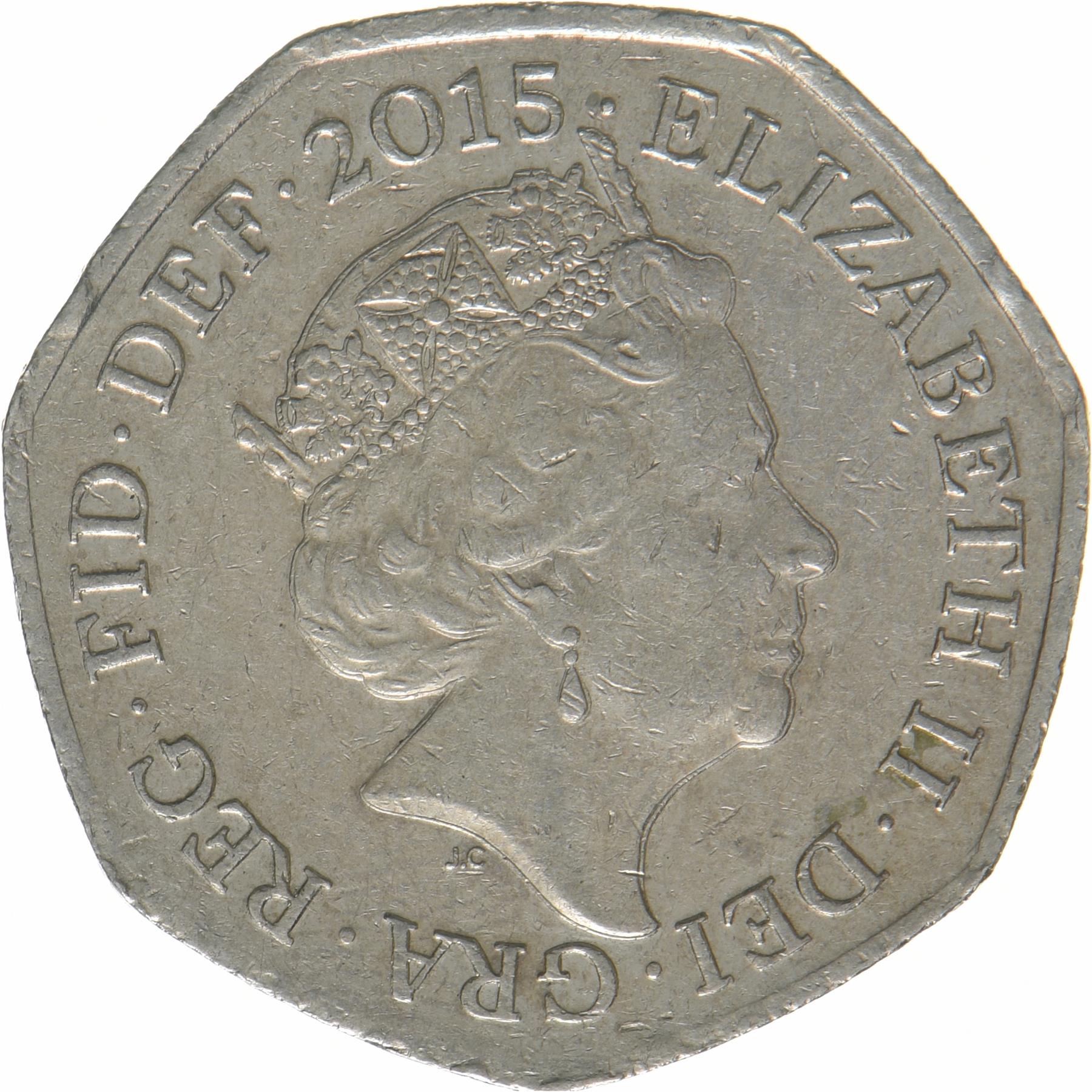 United Kingdom | 50 Pence Coin | Elizabeth II | KM:1337 | 2015 - 2022