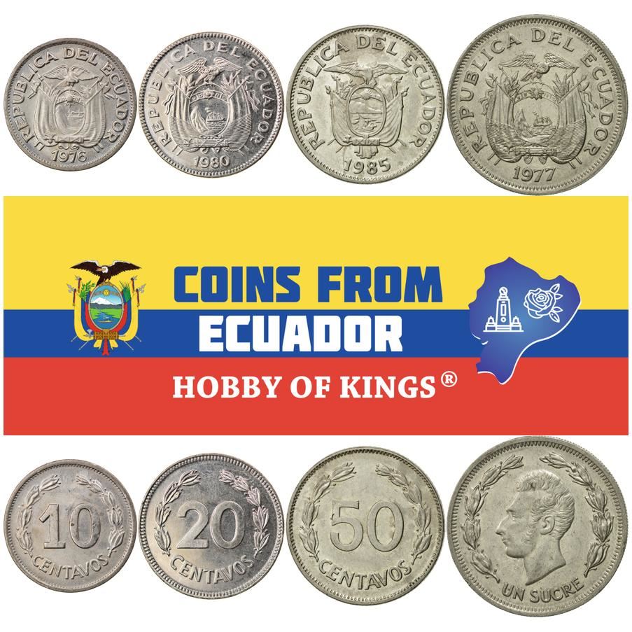 Ecuador | Sæt med 4 mønter | 10, 20, 50 centavos, 1 sucre | 1974–1985