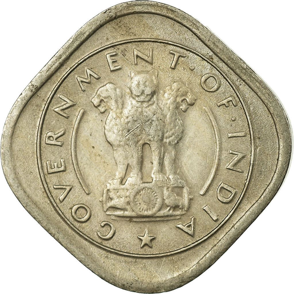 India | 1/2 Anna Coin | Zebu | Km:2 | 1950 - 1955
