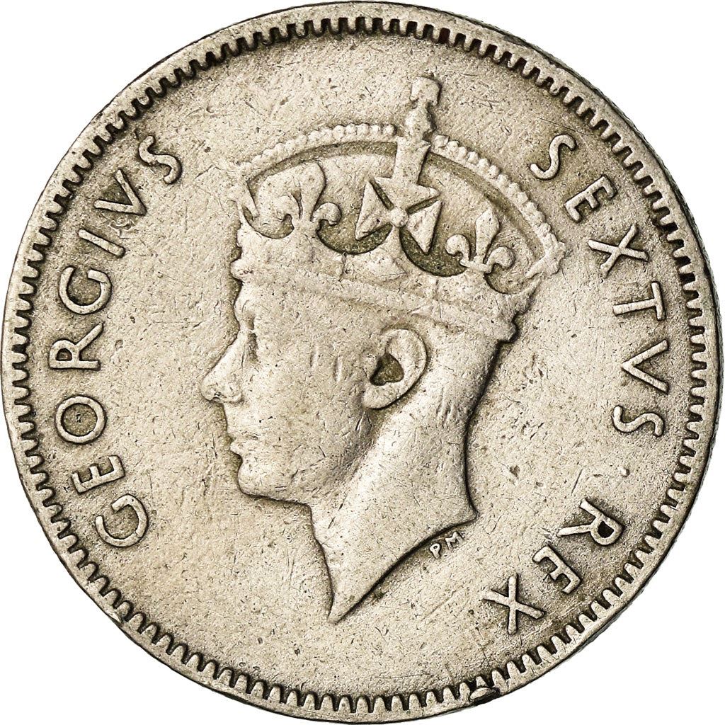 East Africa | 50 Cents Coin | George VI | Lion | Mountains | Km:30 | 1948 - 1952