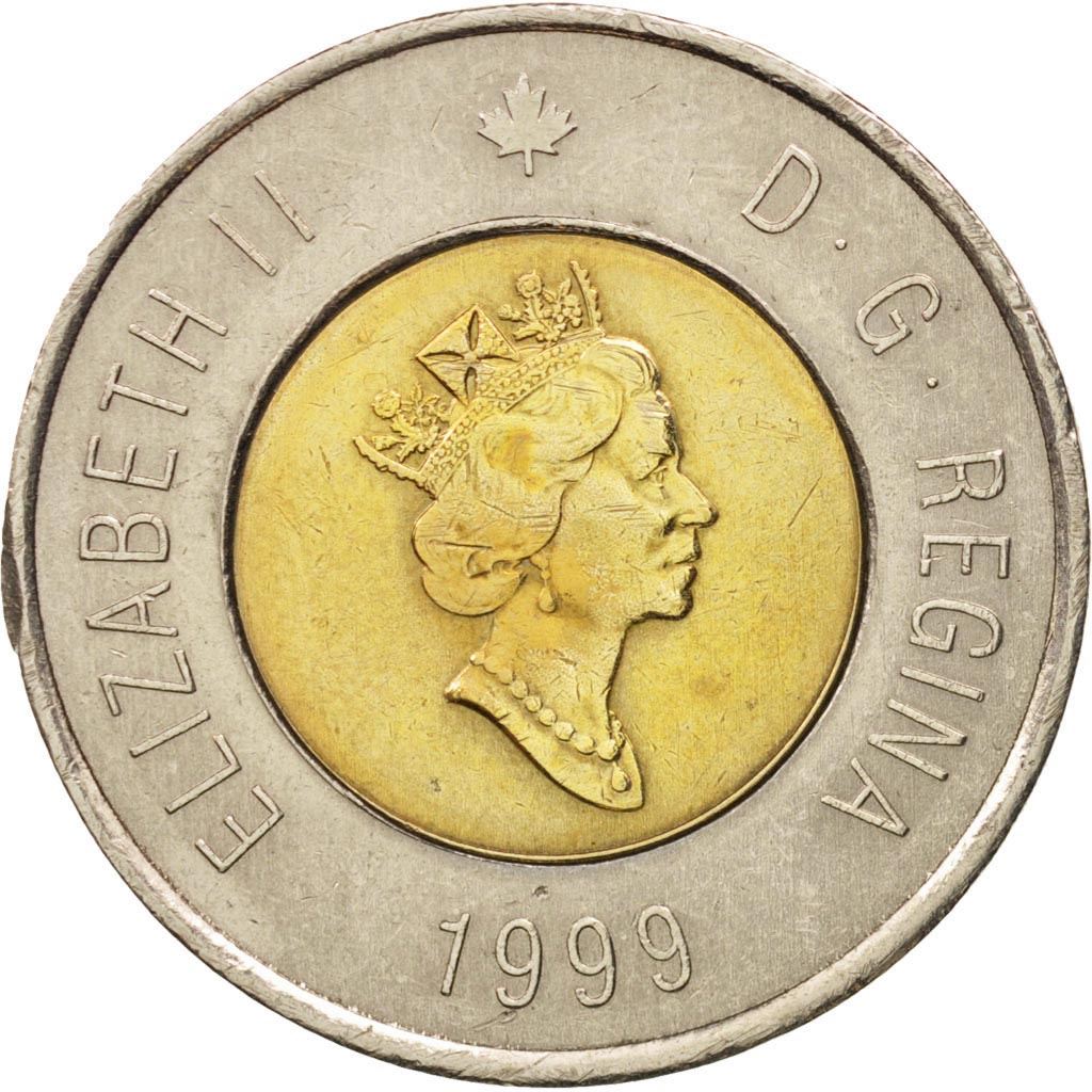 Canadá | Moneda de 2 dólares | Tambores inuit | Bimetálica | KM:357 | 1999