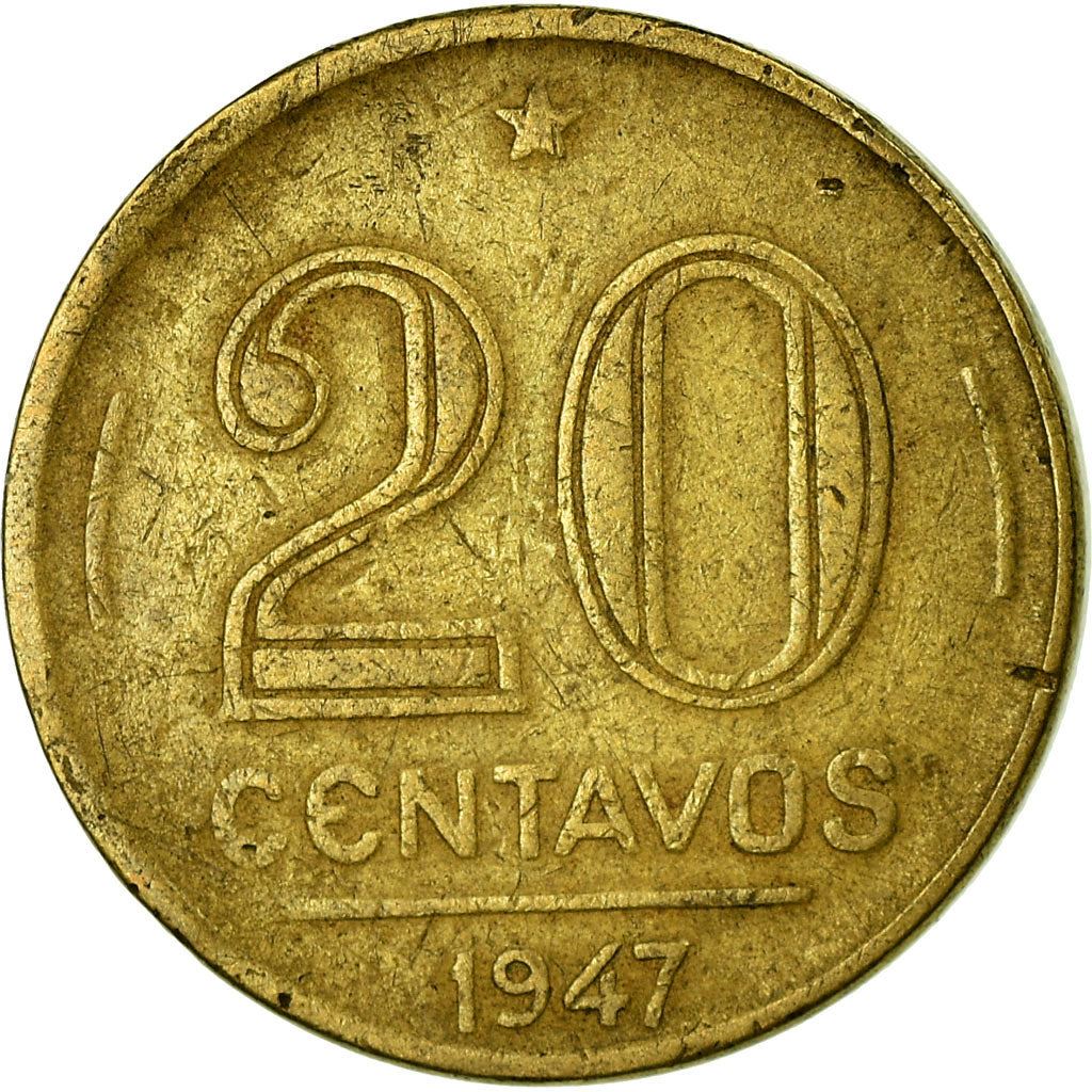 Brazil | 20 Centavos Coin | Getúlio Dornelles Vargas | Km:556A | 1943 - 1948